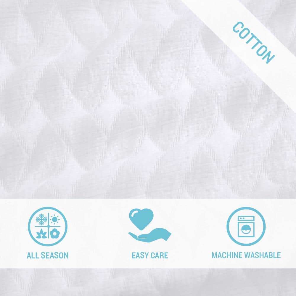 King White Cotton Wicker Weave Duvet Set