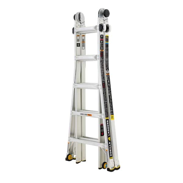 22 ft. Reach MPXW Aluminum Multi-Position Ladder with Wheels, 375 lbs. Load Capacity, Type IAA Duty Rating
