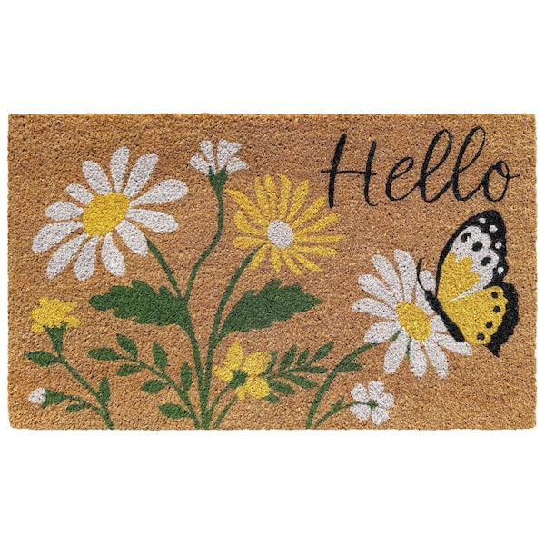 Printed Coir Mat 18x30-Hello Butterfly