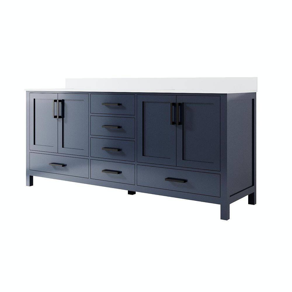 80 in. Double Sink Navy Blue Solid Wood Bath Vanity with Durable Carrara White Cultured Marble Top, Soft-Close, Ass price history on PriceWatchPro