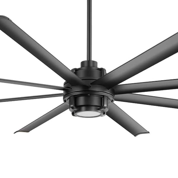 Breezary Wesley 72 in. Indoor Black Industrial Ceiling Fans with  Color-Changing LED Light and Remote Control Included 32007-GW