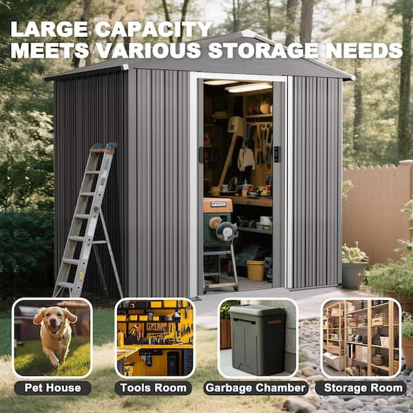 Nuu Garden 6 ft. x 4 ft. Metal Outdoor Backyard Garden Storage