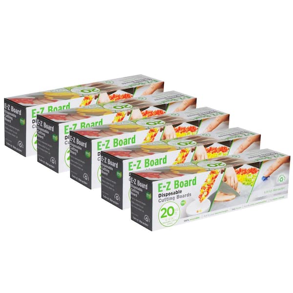 5-Pack Clear Plastic E-Z Board Disposable Cutting Board 20 sf 13.75 in. L x 3.125 in. W x 3.75 in. H (1-Piece)