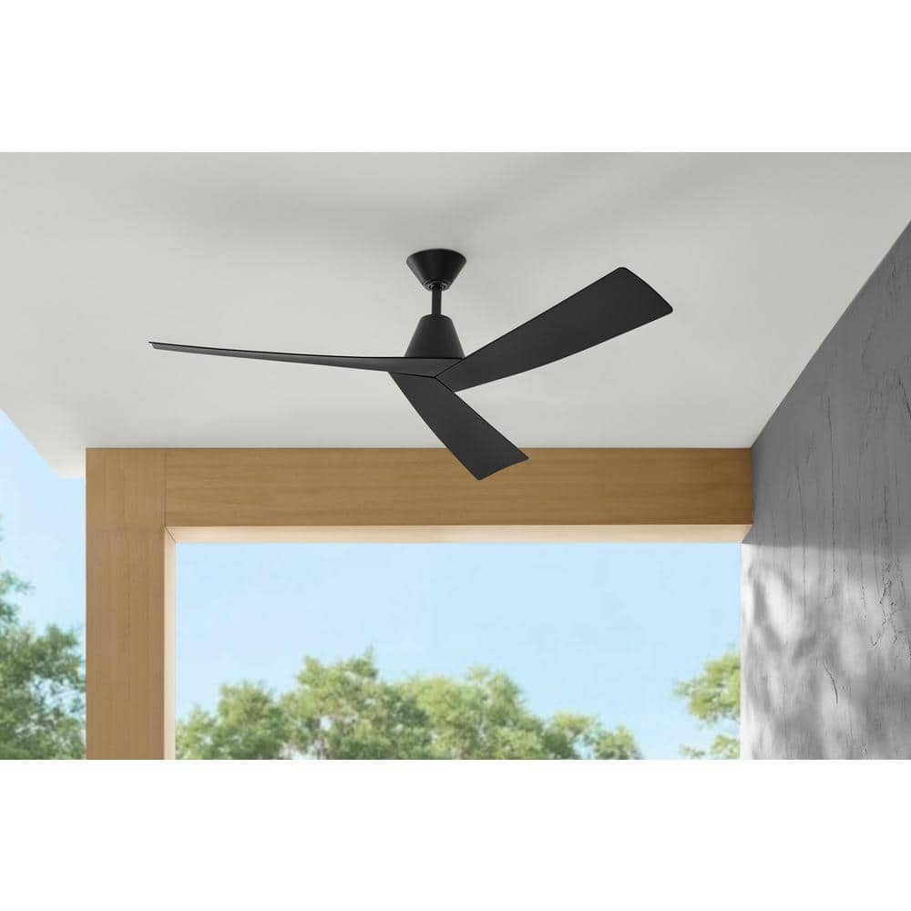 Easton 60 in. Indoor/Outdoor Matte Black with Matte Black Blades Ceiling Fan with Remote Included price history on PriceWatchPro