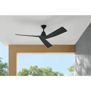 Easton 60 in. Indoor/Outdoor Matte Black with Matte Black Blades Ceiling Fan with Remote Included