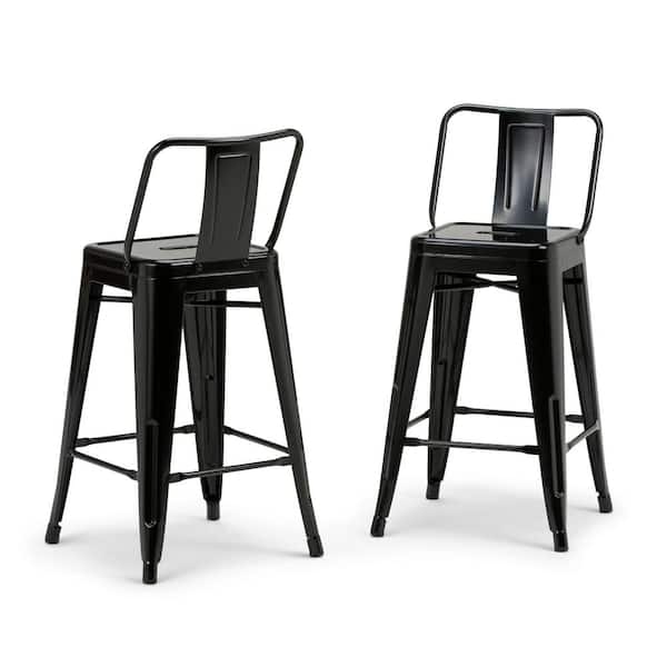 Simpli Home Rayne 24 In Black, How Many Inches Is Counter Height Stools