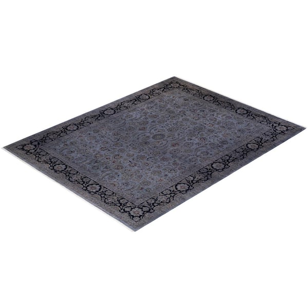 Fine Vibrance Gray 8 ft. x 10 ft. Solid Wool Indoor Area Rug
