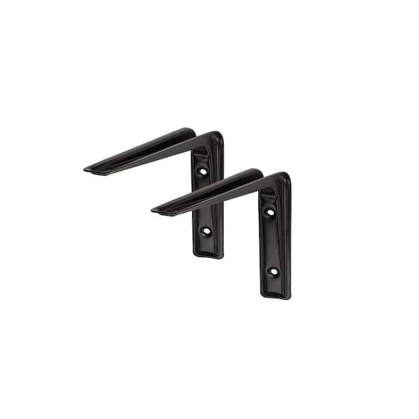 ALTURA 4.7 in. Black Steel Shelf Bracket Set of 2