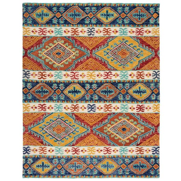 Aspen 11 ft. x 15 ft. Navy/Ivory Tribal Area Rug