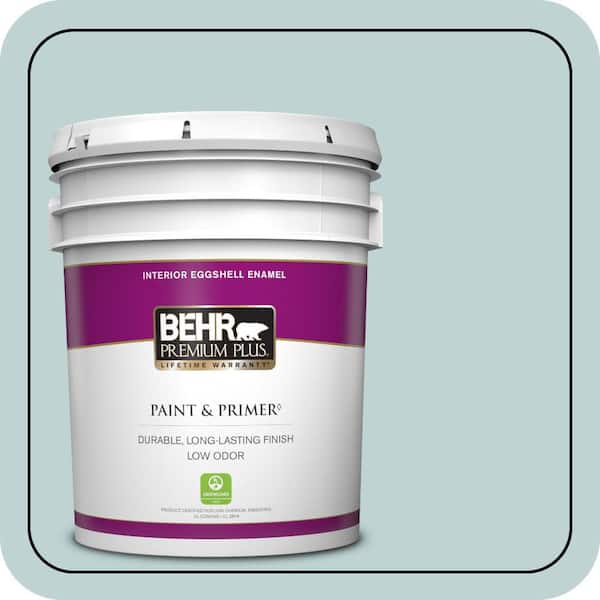 BEHR PREMIUM PLUS 5 gal. #500E-3 Rain Washed Eggshell Enamel Low Odor Interior Paint & Primer