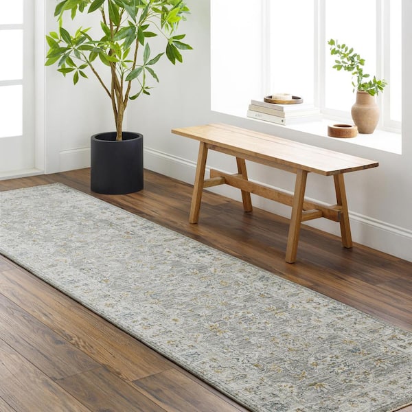 Dresden Gray Traditional 2 ft. x 7 ft. Indoor Area Rug