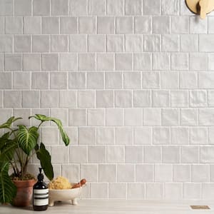 Amagansett Gin White 4 in. x 4 in. Mixed Finish Ceramic Wall Tile (5.38 Sq. Ft. / Case)