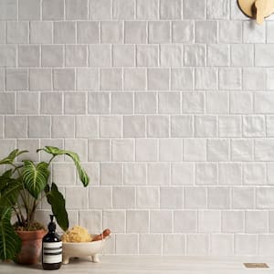 Amagansett Gin White 4 in. x 4 in. Mixed Finish Ceramic Wall Tile (0.108 Sq. Ft./Each)