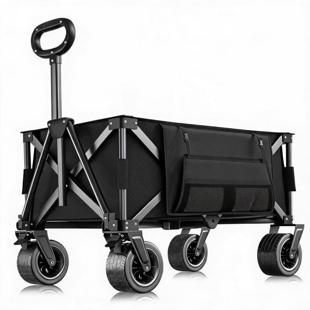 Black 280L Foldable Wagon with All-Terrain Wheels and Brakes Heavy Duty Utility Cart for Camping Beach price history on PriceWatchPro