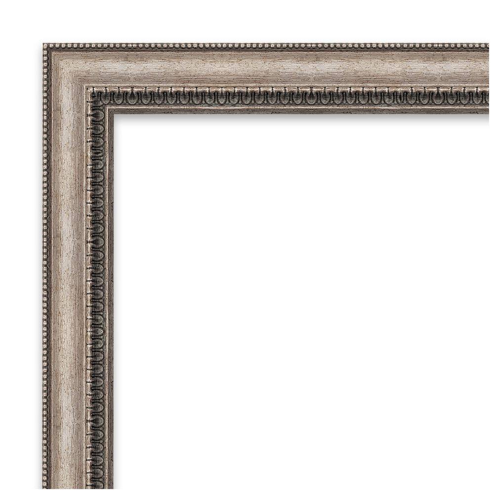 Lyla Ornate Silver and Bronze Rectangular Bathroom Vanity Mirror