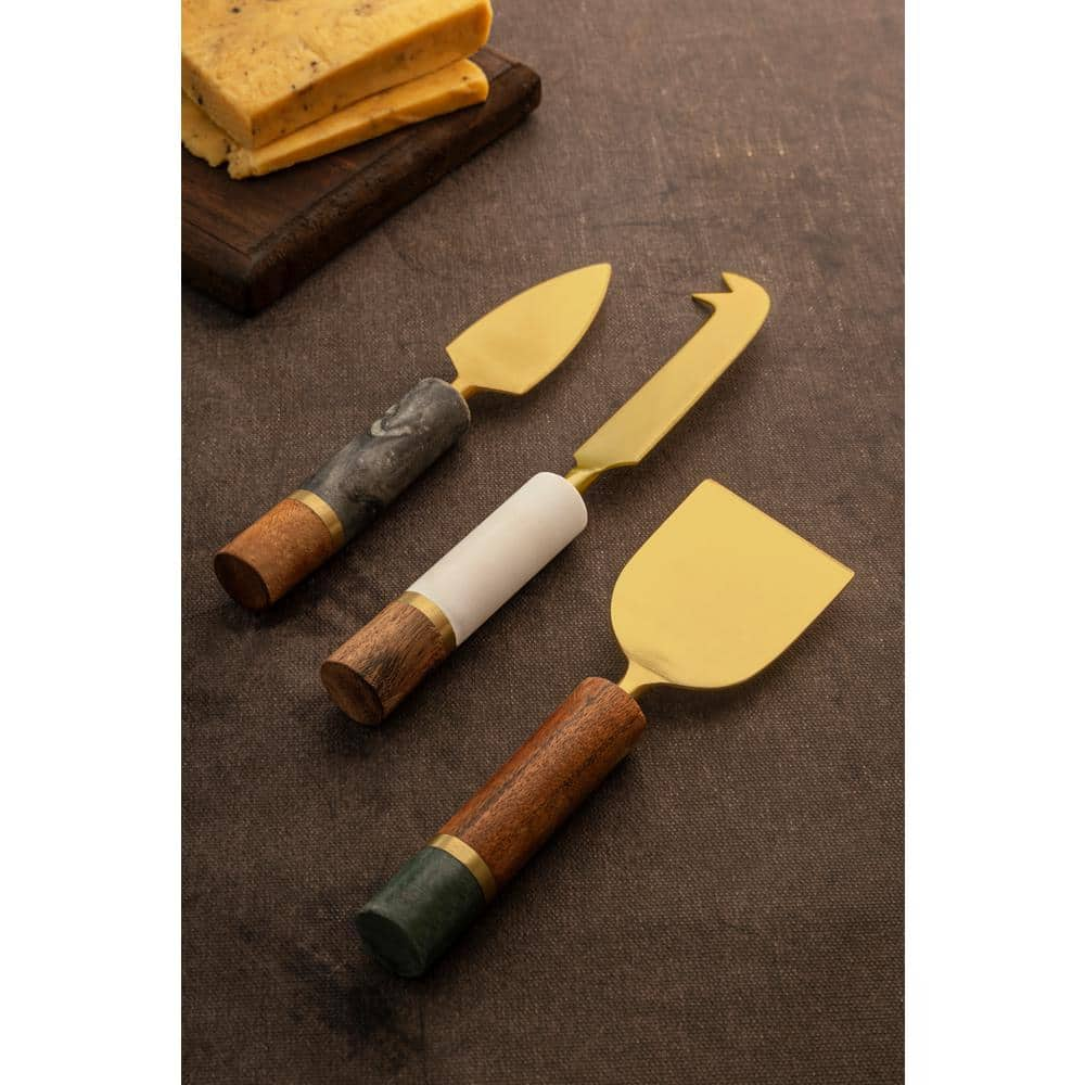 Threshold Cheese Knife Set White Marble 3 Piece Set