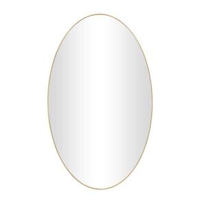 40 in. x 24 in. Gold Contemporary Wood Oval Wall Mirror