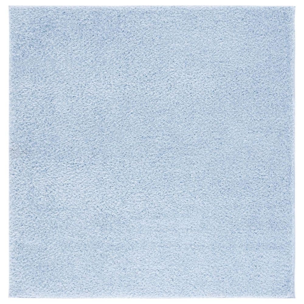 SAFAVIEH Lindsay Shag 7 ft. x 7 ft. Aqua Modern Solid Square Area Rug ...