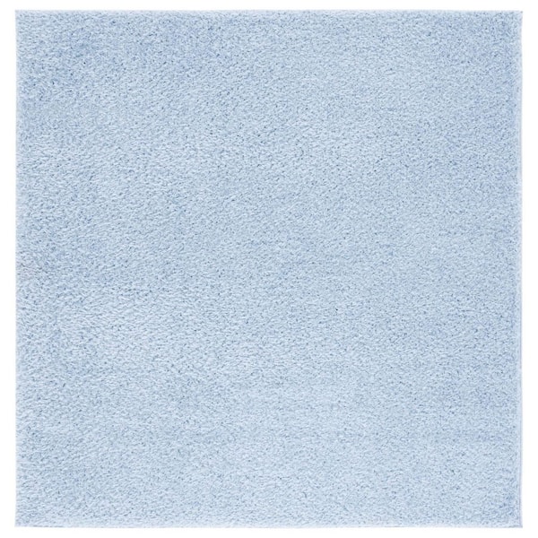 SAFAVIEH Lindsay Shag 7 ft. x 7 ft. Aqua Modern Solid Square Area Rug ...