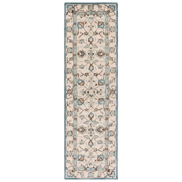 Antiquity 2 ft. x 8 ft. Peacock/Blue Forest Medallion Runner Rug