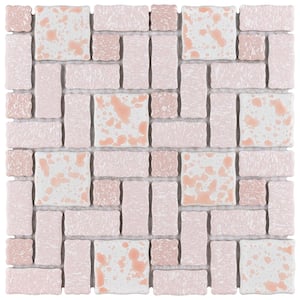 Take Home Tile Sample - Academy Pink 6 in. x 6 in. Porcelain Mosaic