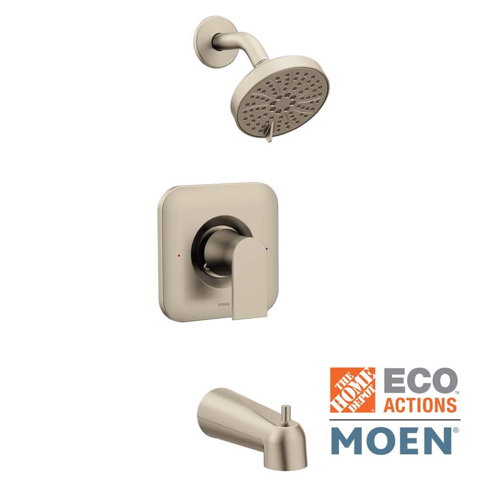 MOEN Genta LX Single-Handle 3-Spray PosiTemp Tub and Shower Faucet Trim Kit  in Brushed Nickel (Valve Not Included) T2473EPBN - The Home Depot