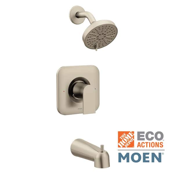 MOEN Genta LX Single-Handle 3-Spray PosiTemp Tub and Shower Faucet Trim Kit in Brushed Nickel (Valve Not Included)