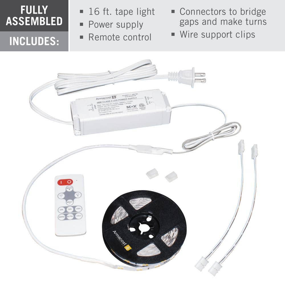 Armacost 16 ft. Tunable White LED Strip Tape Light Kit