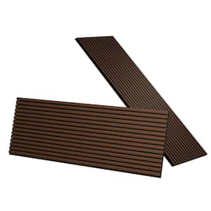94.5 in. x 23.75 in. x 0.875 in. Walnut Relief Square Edge MDF Decorative Acoustic Wall Panel (2-Pieces/31.17 sq.ft.)