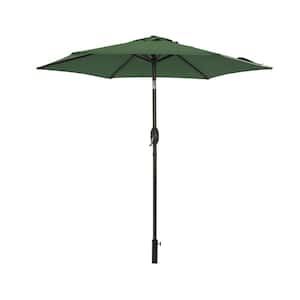 7.5 ft. Dark Green Outdoor Patio Umbrella Flip Market Umbrella with Crank and LED Light.