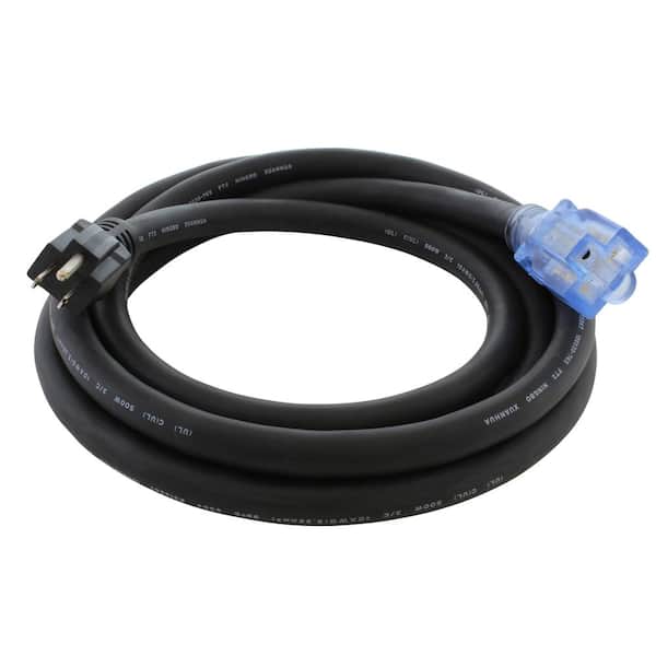 10 ft. SOOW 10-Gauge 3-Prong NEMA 5-15P to NEMA 5-20R 15 Amp/20 Amp Super Duty Rubber Extension Cord
