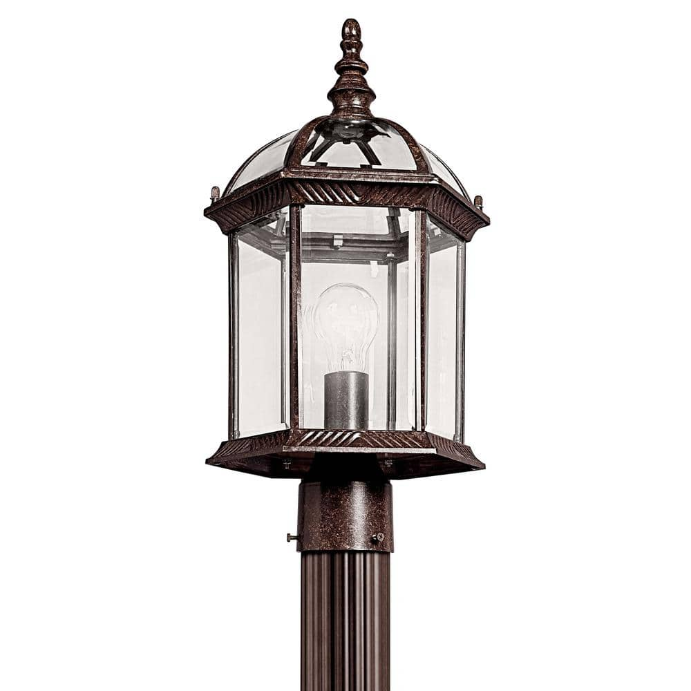 KICHLER Barrie 1-Light Tannery Bronze Aluminum Hardwired Waterproof Outdoor Post Light with No Bulbs Included (1-Pack)