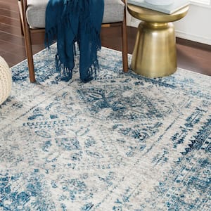 Havana Sky Blue 5 ft. 3 in. x 7 ft. 3 in. Oriental Area Rug