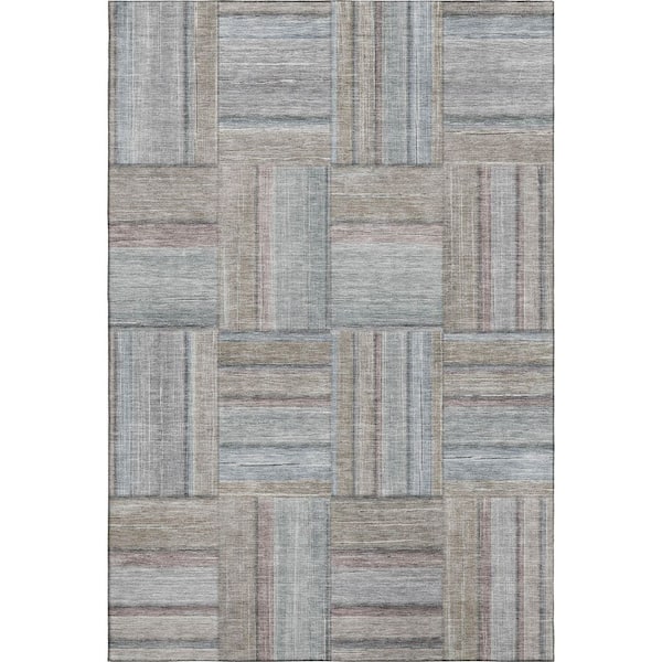 Mayfield Premium Machine Washable Abstract AMF2285 Taupe 3 ft. x 4 ft. Area Rug