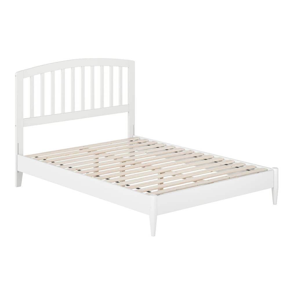 Quincy Full White Solid Wood Low Profile Platform Bed