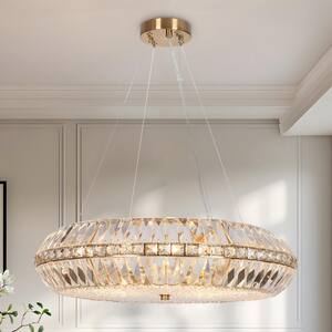 Peathlitberry 10-Light Plating Brass Crystal Chandelier with No Bulb Included