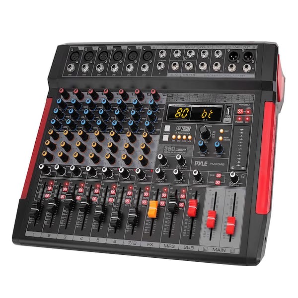 8-Channel Wireless BT Streaming Audio Mixer with Recording Interface – 6 XLR Input/Output, FX & MP3 Player