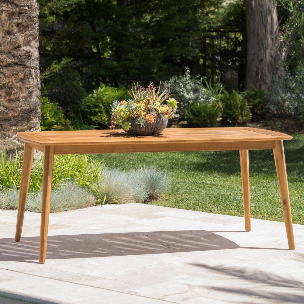Teak Rectangular Wood Outdoor Patio Dining Table price history on PriceWatchPro