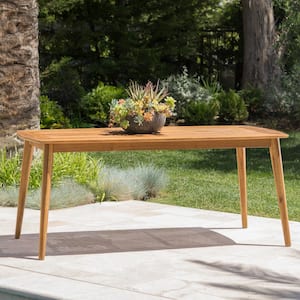 Teak Rectangular Wood Outdoor Patio Dining Table