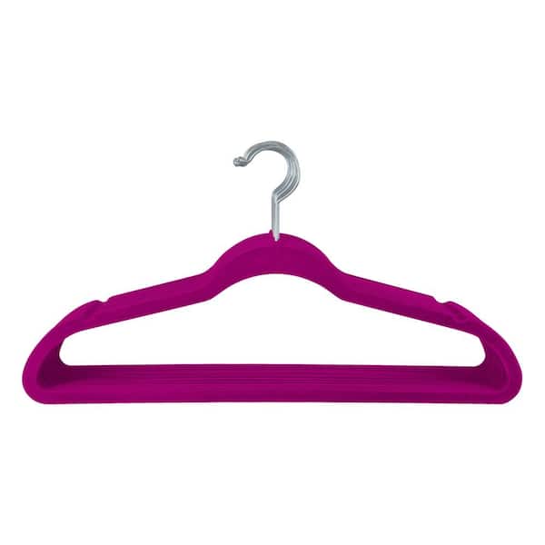 Elama Velvet Slim Profile Heavy Duty Hangers Pink Pack Of 100
