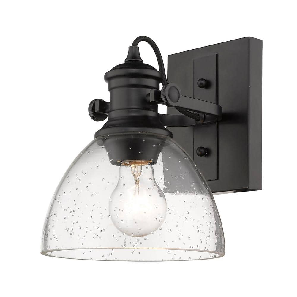 Black and Clear Glass Semi-Flush Ceiling Light