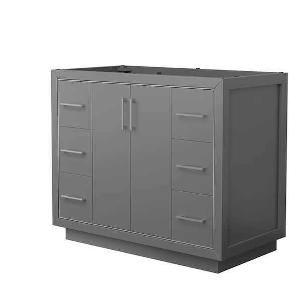 Wyndham Collection Icon 41.25 in. W x 21.75 in. D x 34.25 in. H Single Bath Vanity Cabinet without Top in Dark Gray