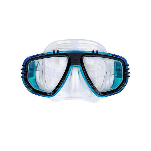 Adult PVC Swimming Scuba Dive Diving Goggles Mask and Snorkel Set Blue 