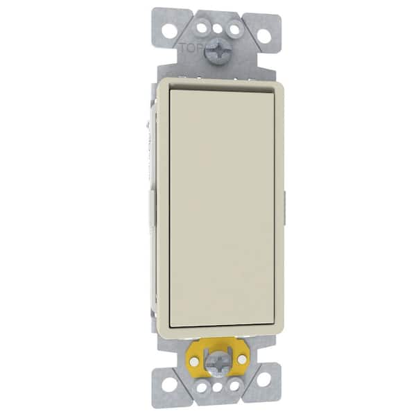 X Series 15 Amp 3-Way Switch Module Rocker Back Wire Light Switch Matte Light Almond