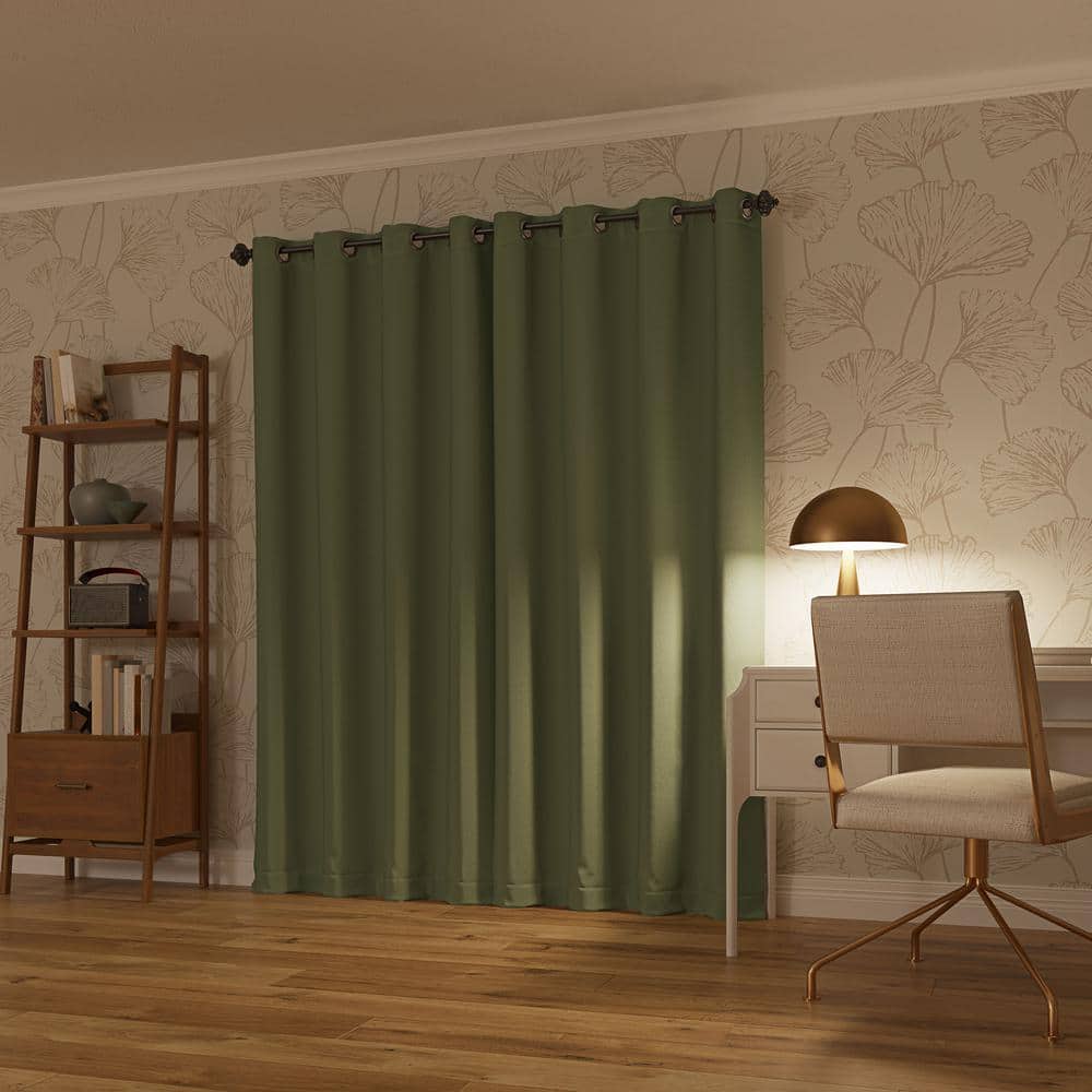 Sage Green 63" Blackout Polyester Grommet Curtain Panel