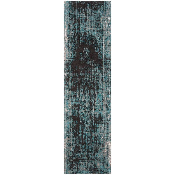SAFAVIEH Classic Vintage Teal/Brown 2 ft. x 8 ft. Border Runner Rug
