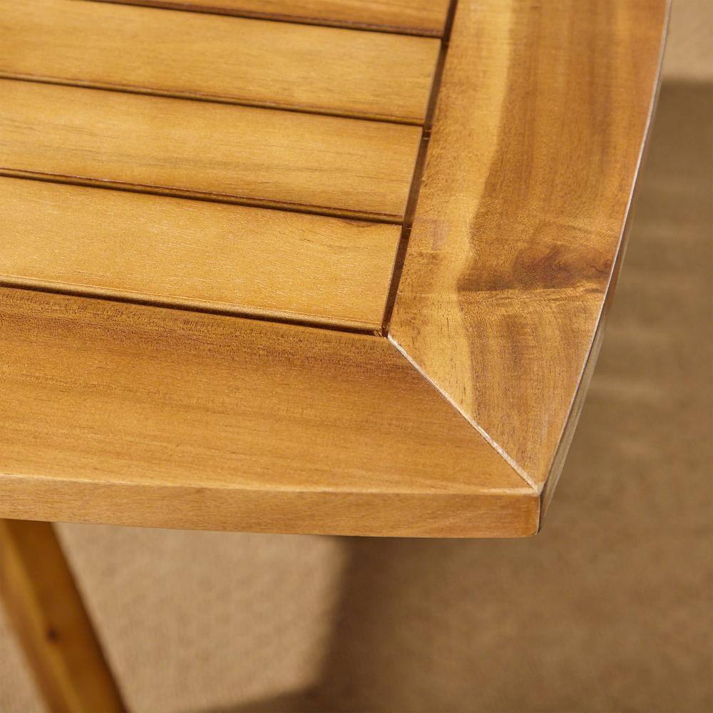 Stamford Square Teak Acacia Wood Dining Table with X Base