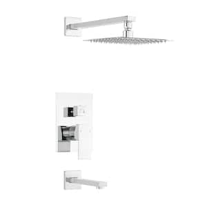 Concorde 1-Spray Pattern with 1.8 GPM 8 in. Wall Mount Fixed Shower Head with Adjustable Spout in Polished Chrome