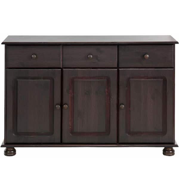 REALROOMS Chester Havana/Brown Wood 47in W Sideboard with 3 Doors and 2 Drawers