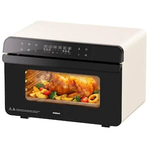 R-Box 1800W 23 qt. 6-Slice White Countertop Toaster Oven with Combi Steam, Air Fry, True Convection and Self-Clean